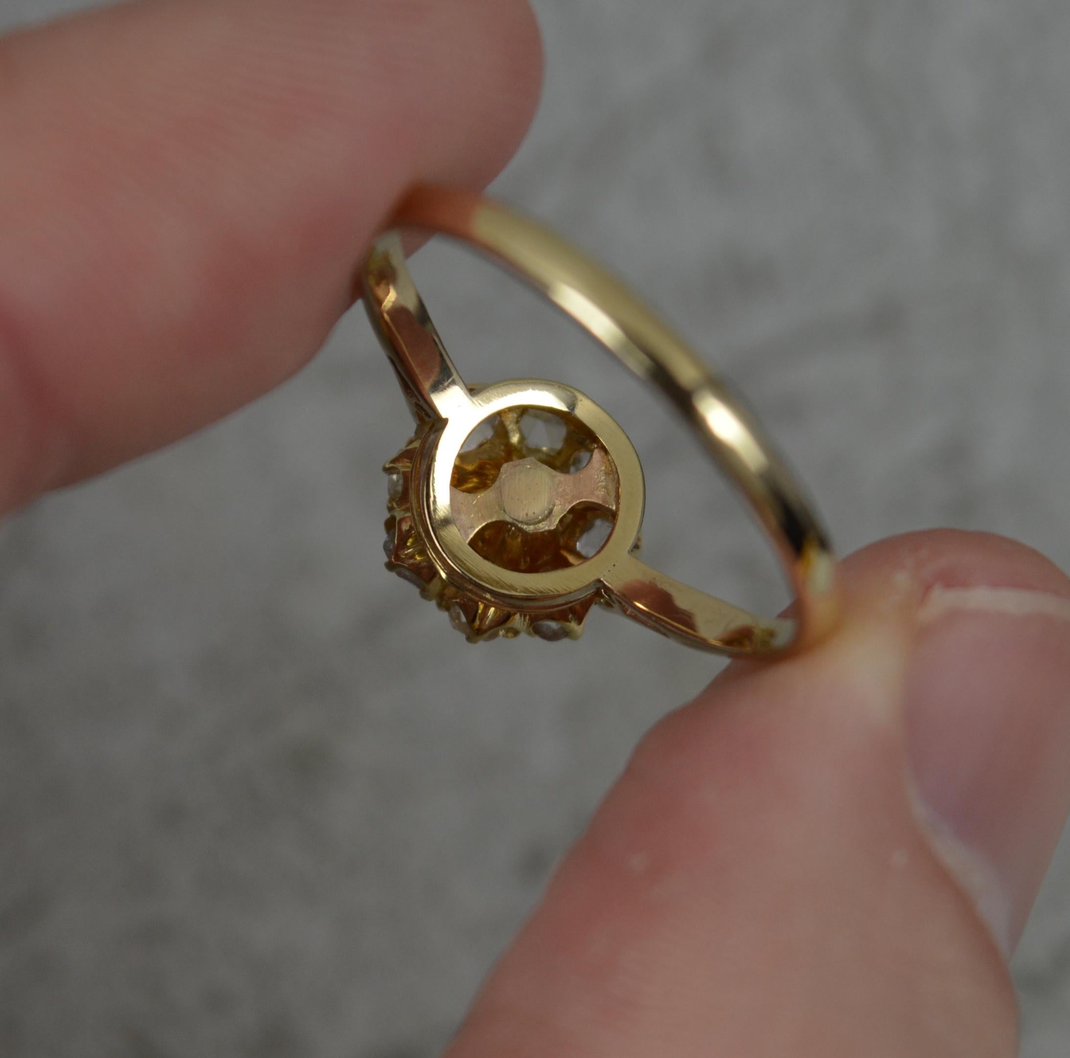 Antiker 9 Karat Gold Perlen- und Diamant-Cluster-Ring mit Rosenschliff 4