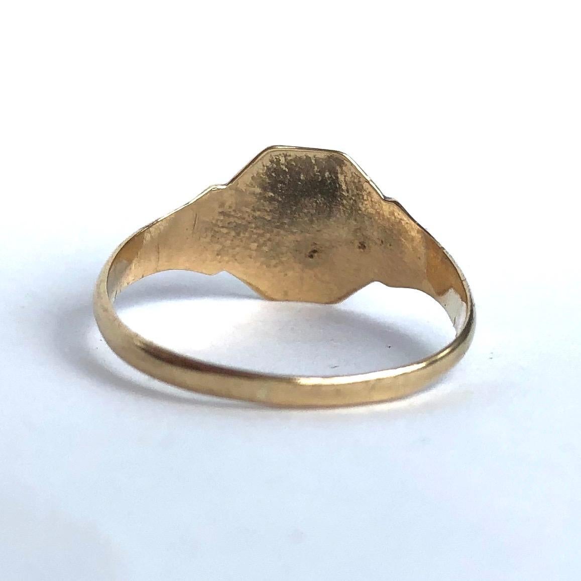 Art Deco Antique 9 Carat Gold Signet Ring