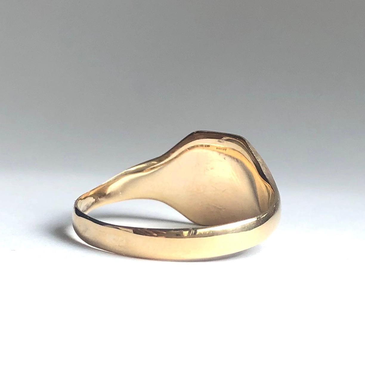Art Deco Antique 9 Carat Gold Signet Ring