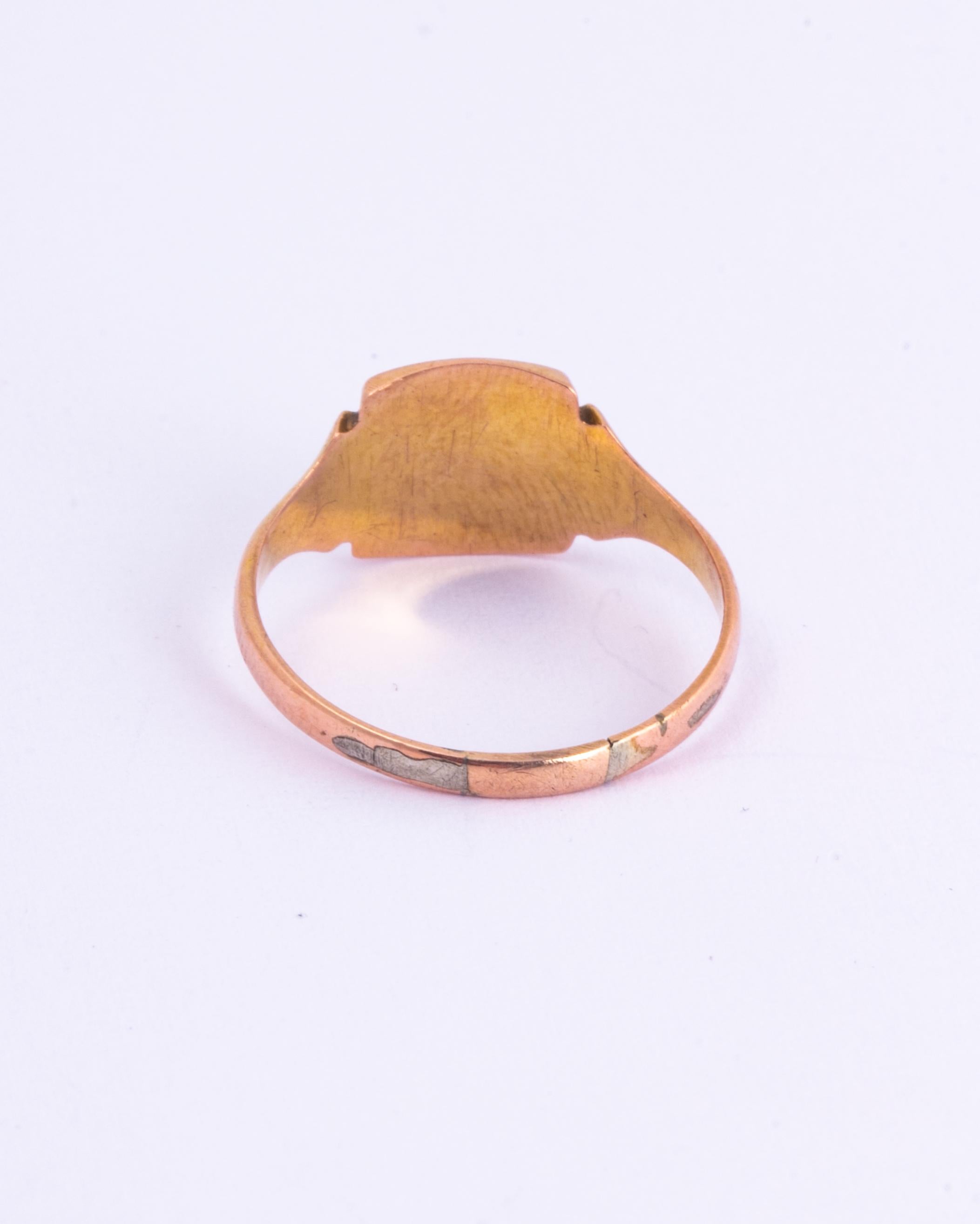 Women's or Men's Antique 9 Carat Gold Signet Ring