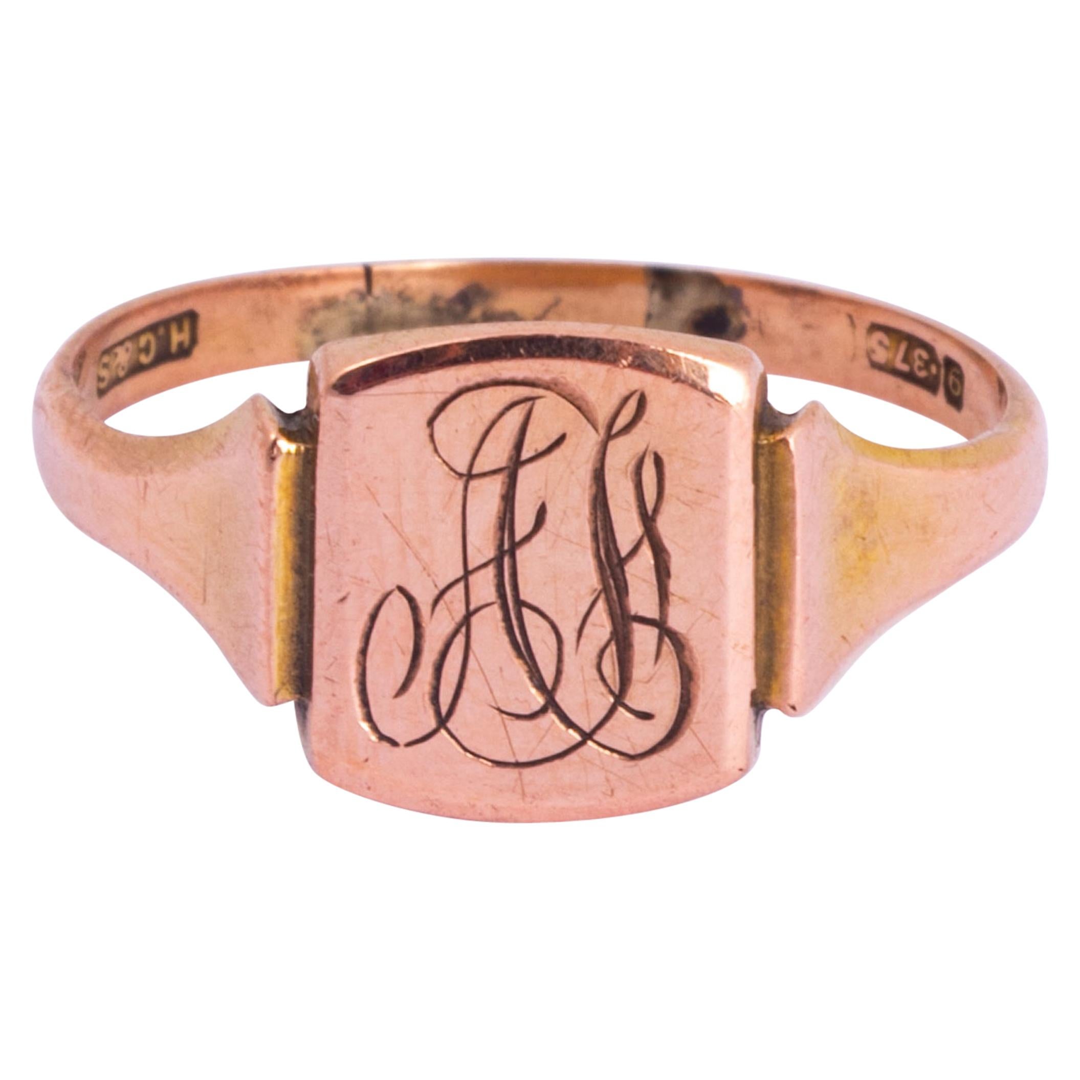 Antique 9 Carat Gold Signet Ring