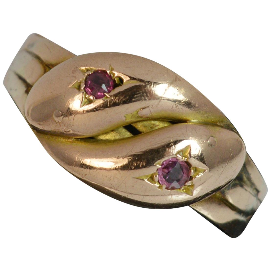 BOB BURKETT Gold Double Helix Snake Ring at 1stdibs