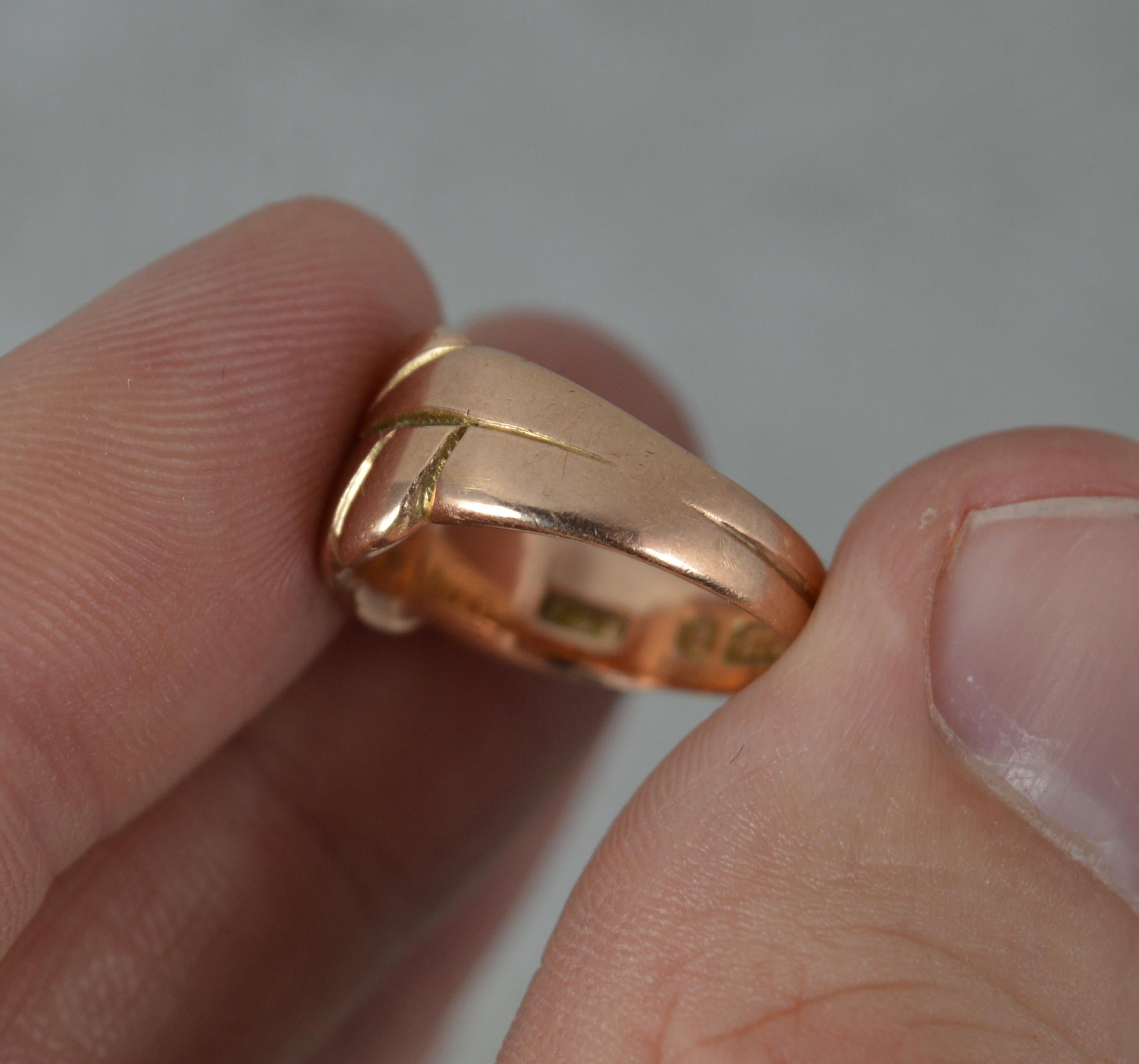 Antique 9 Carat Rose Gold Knot Band or Keeper Ring 1