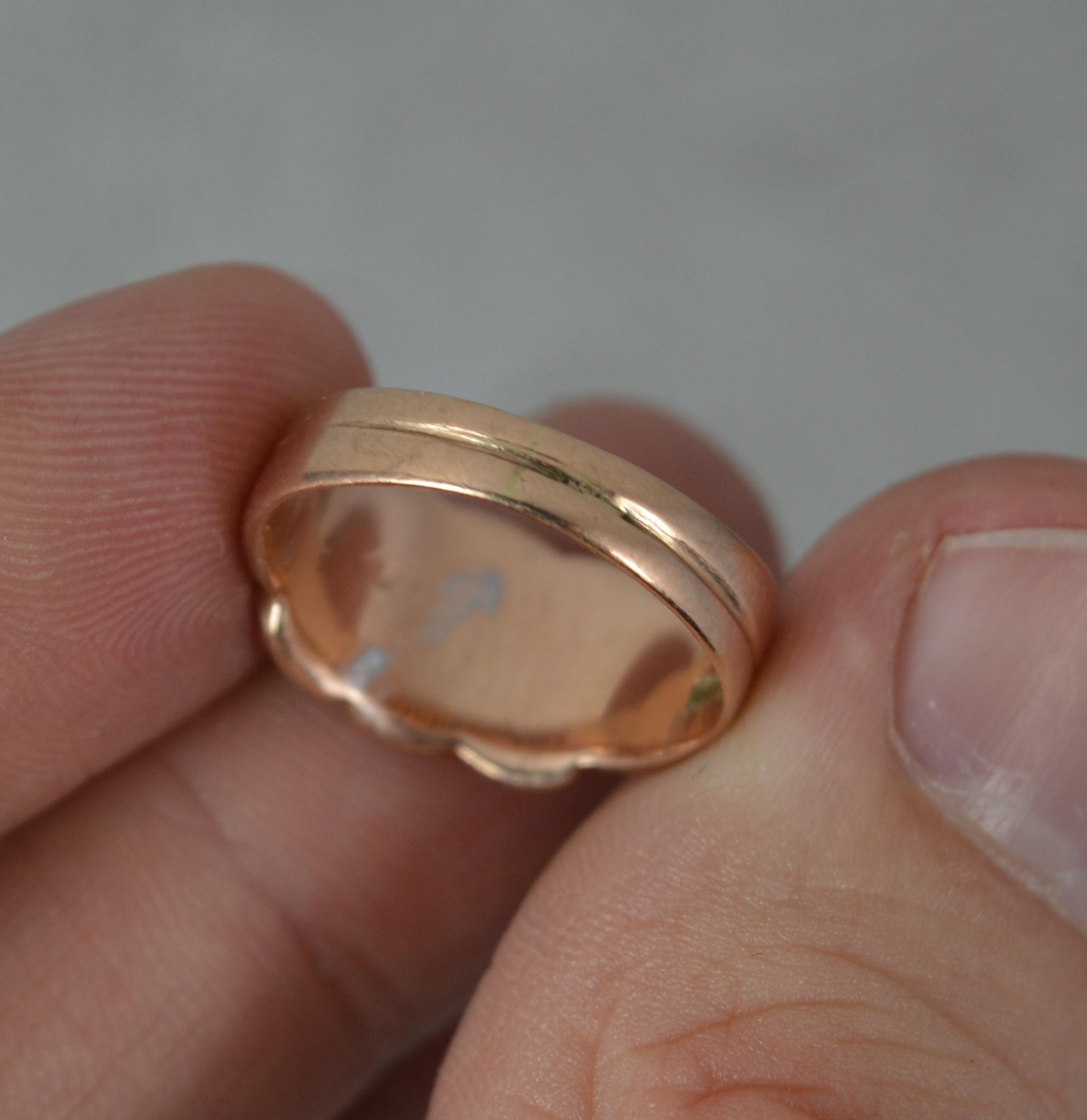 Antique 9 Carat Rose Gold Knot Band or Keeper Ring 2