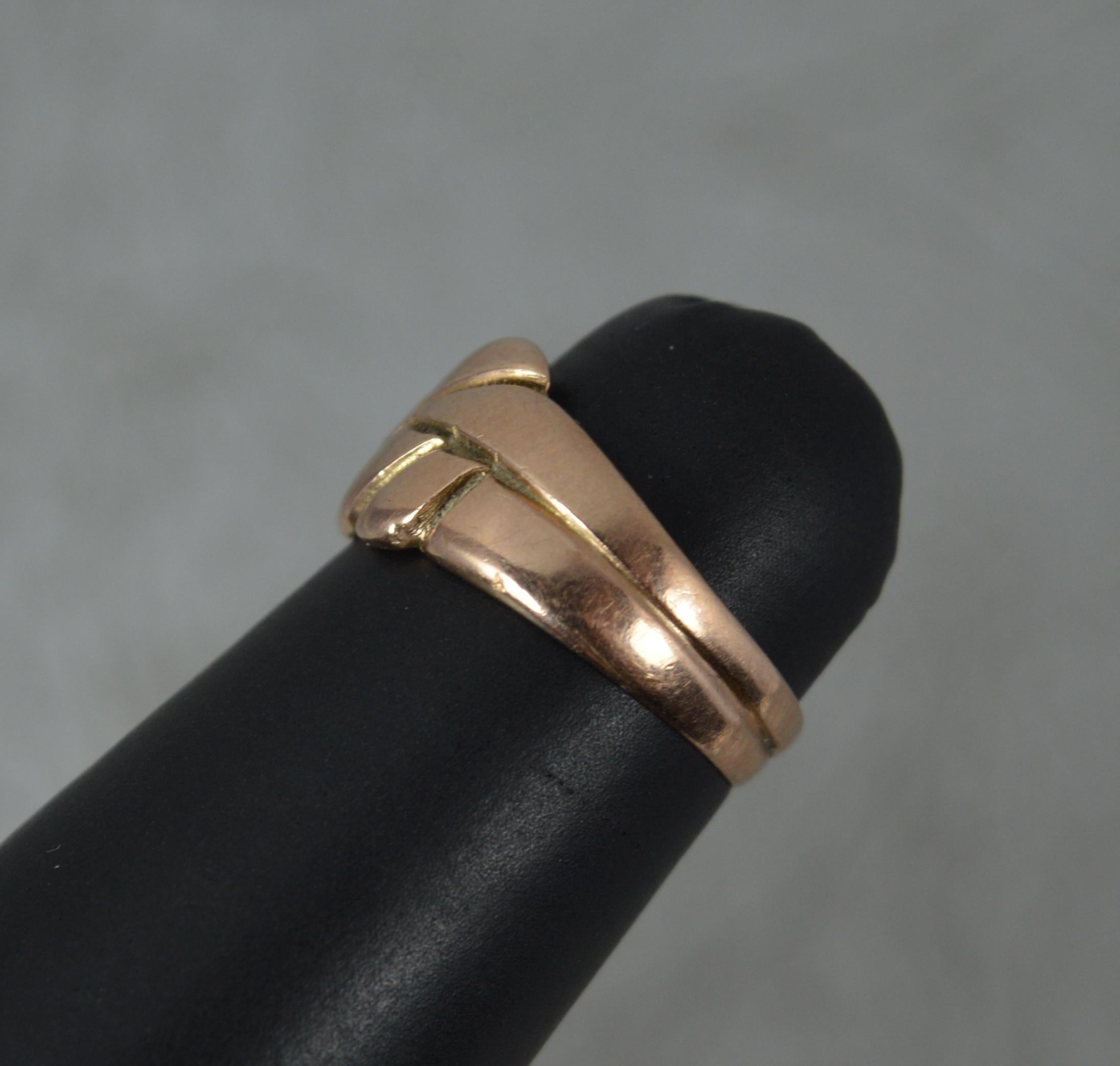 Antique 9 Carat Rose Gold Knot Band or Keeper Ring 3