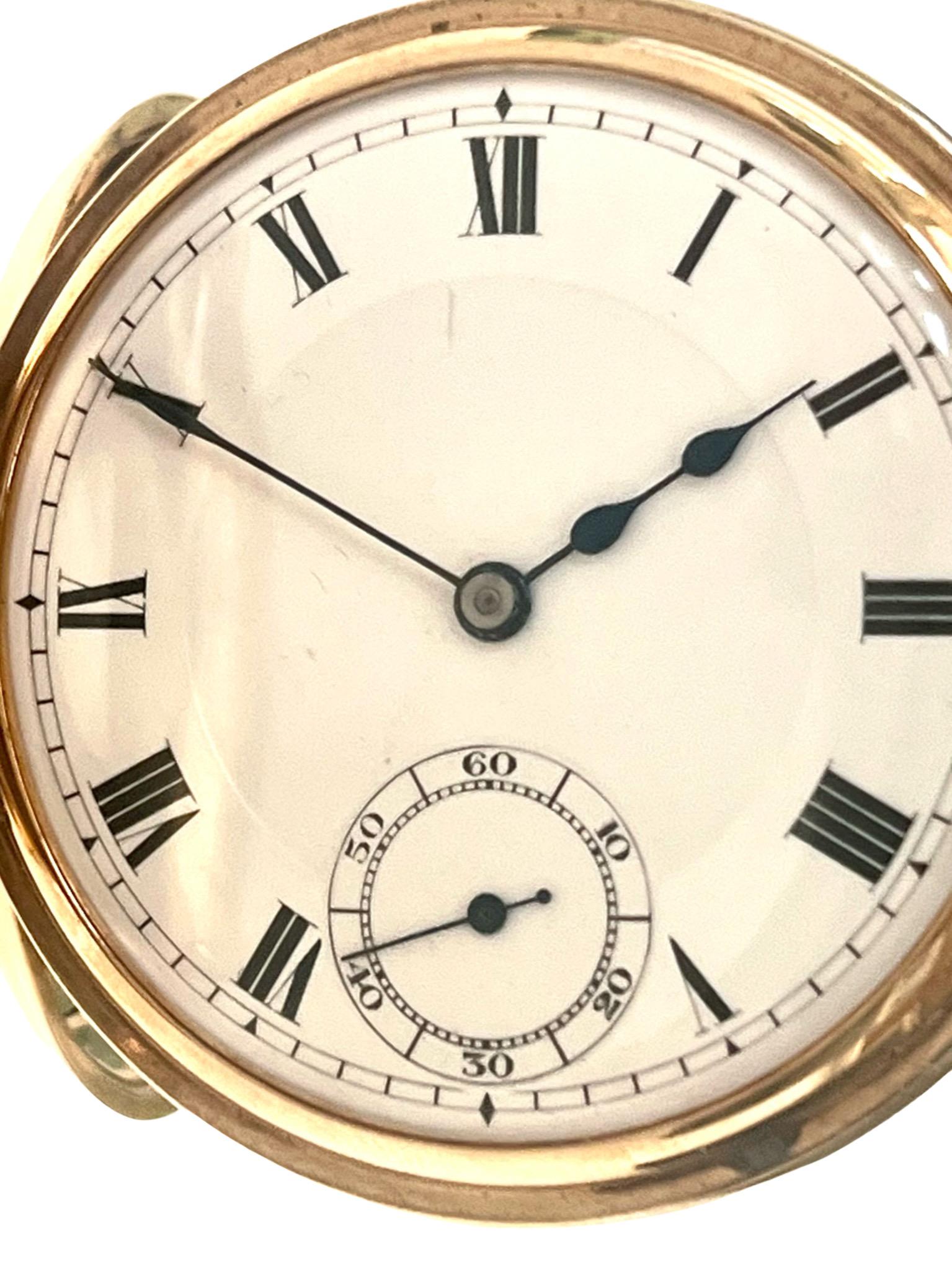 Antique 9 Carat Solid Gold Half Hunter Pocket Watch For Sale 4