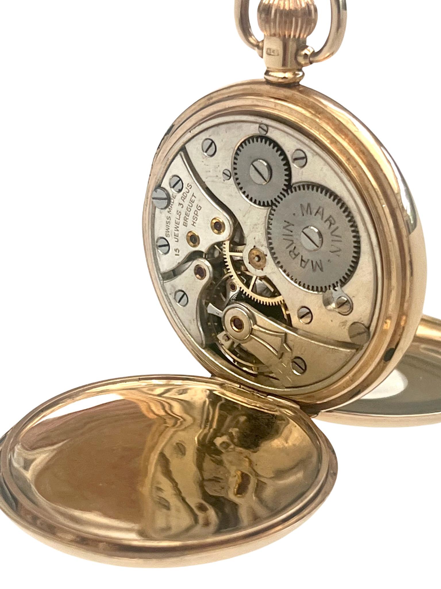 Women's or Men's Antique 9 Carat Solid Gold Half Hunter Pocket Watch For Sale
