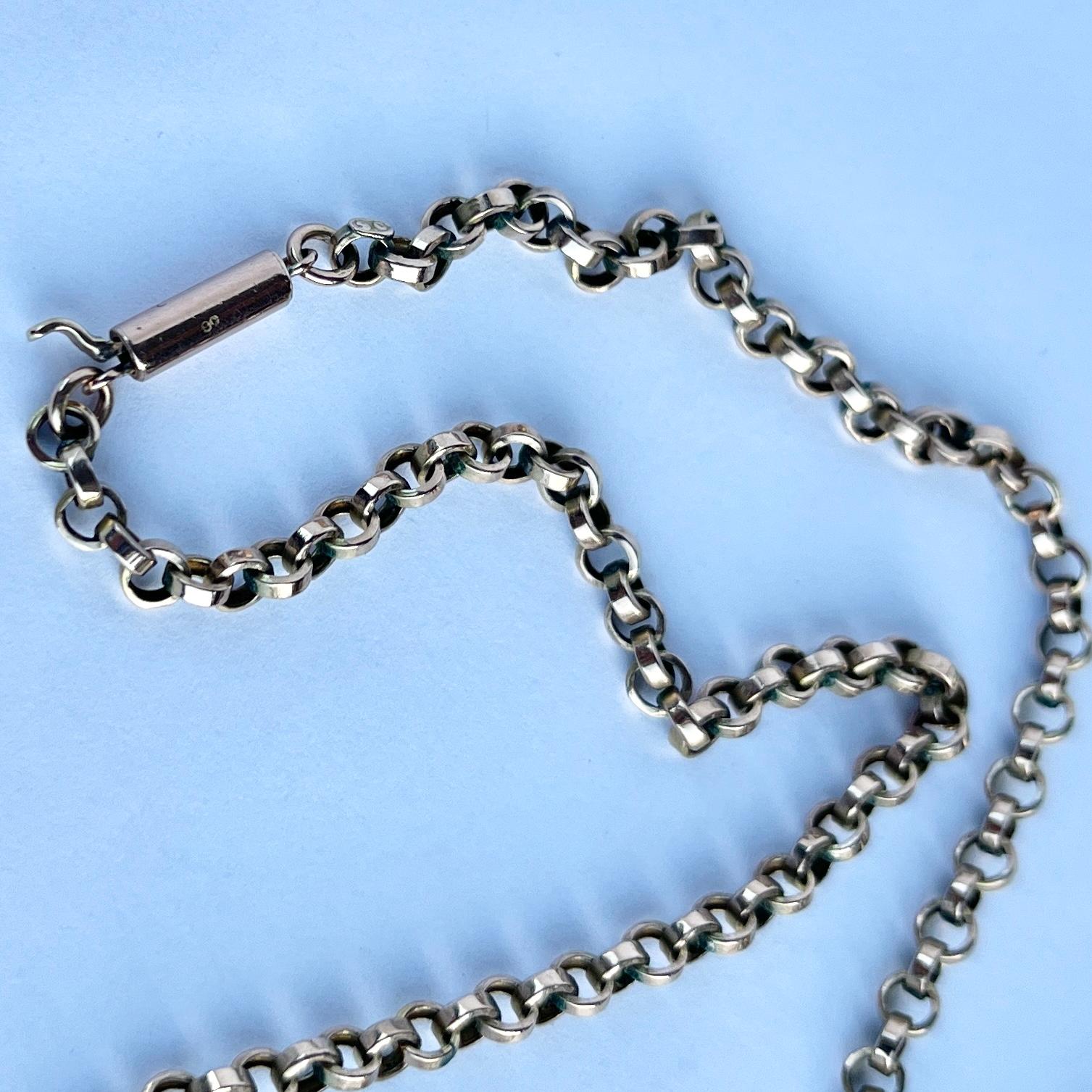 Chaîne collier ancien en or jaune 9 carats Bon état - En vente à Chipping Campden, GB