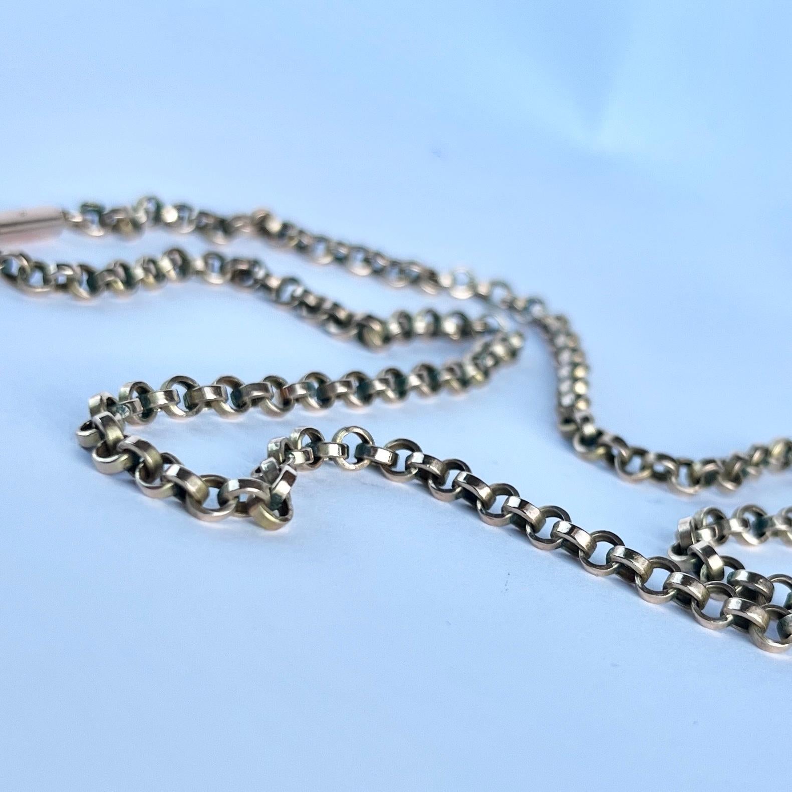 Chaîne collier ancien en or jaune 9 carats Unisexe en vente