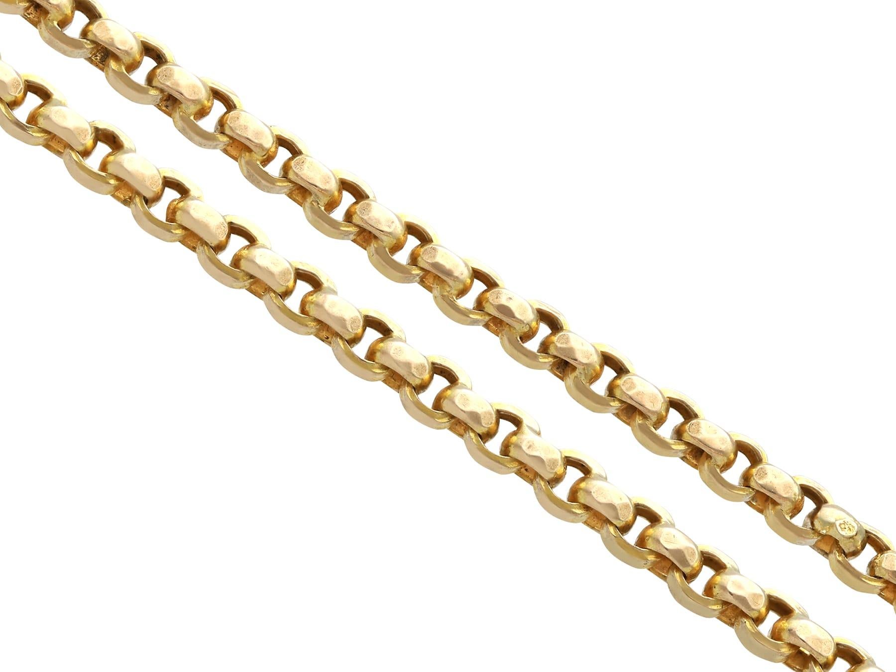 Women's or Men's Antique 9 Carat Yellow Gold Longuard Chain - Circa 1890 For Sale