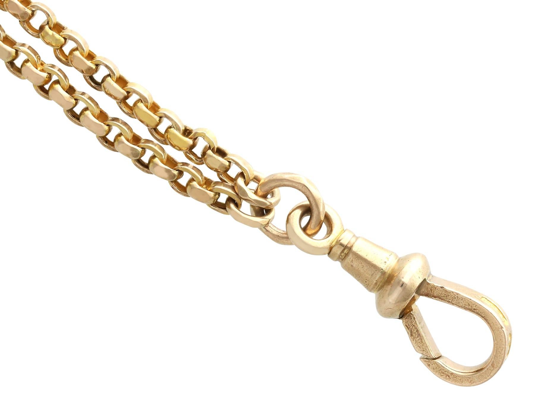 Antique 9 Carat Yellow Gold Longuard Chain - Circa 1890 For Sale 1