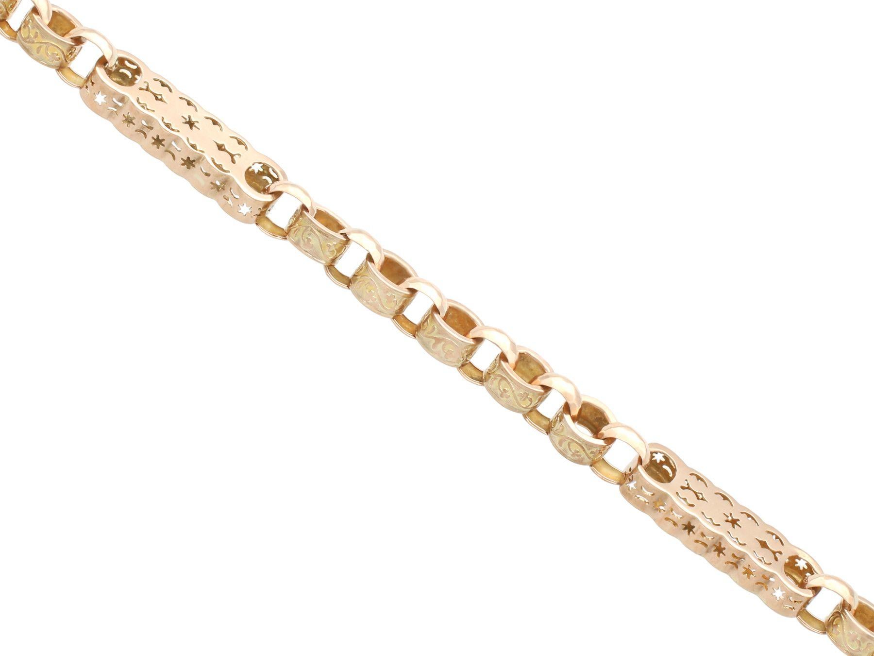 Antique 9 Carat Yellow Gold Watch Chain In Excellent Condition For Sale In Jesmond, Newcastle Upon Tyne