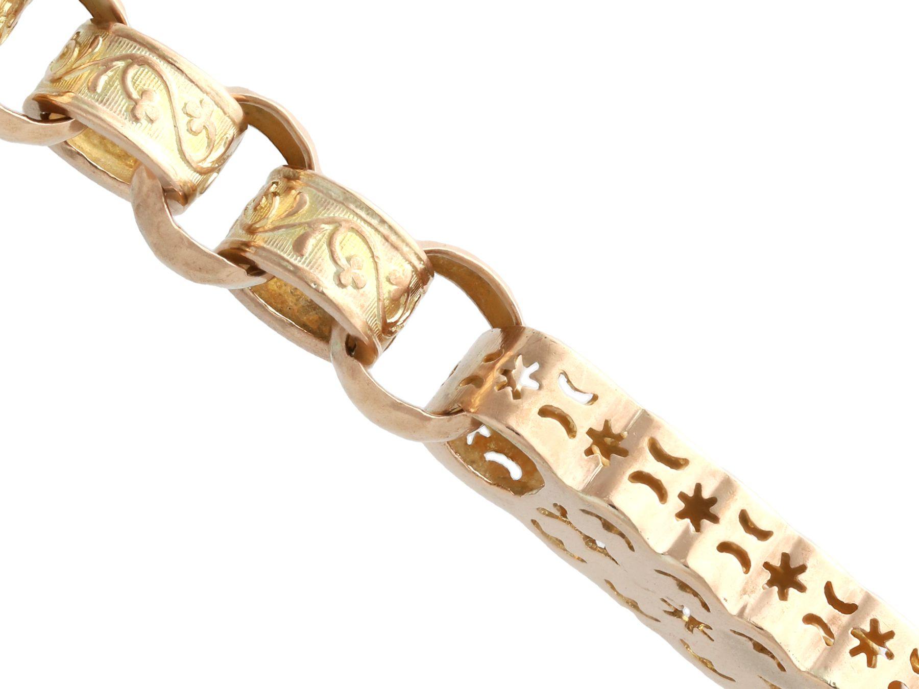 Women's or Men's Antique 9 Carat Yellow Gold Watch Chain For Sale