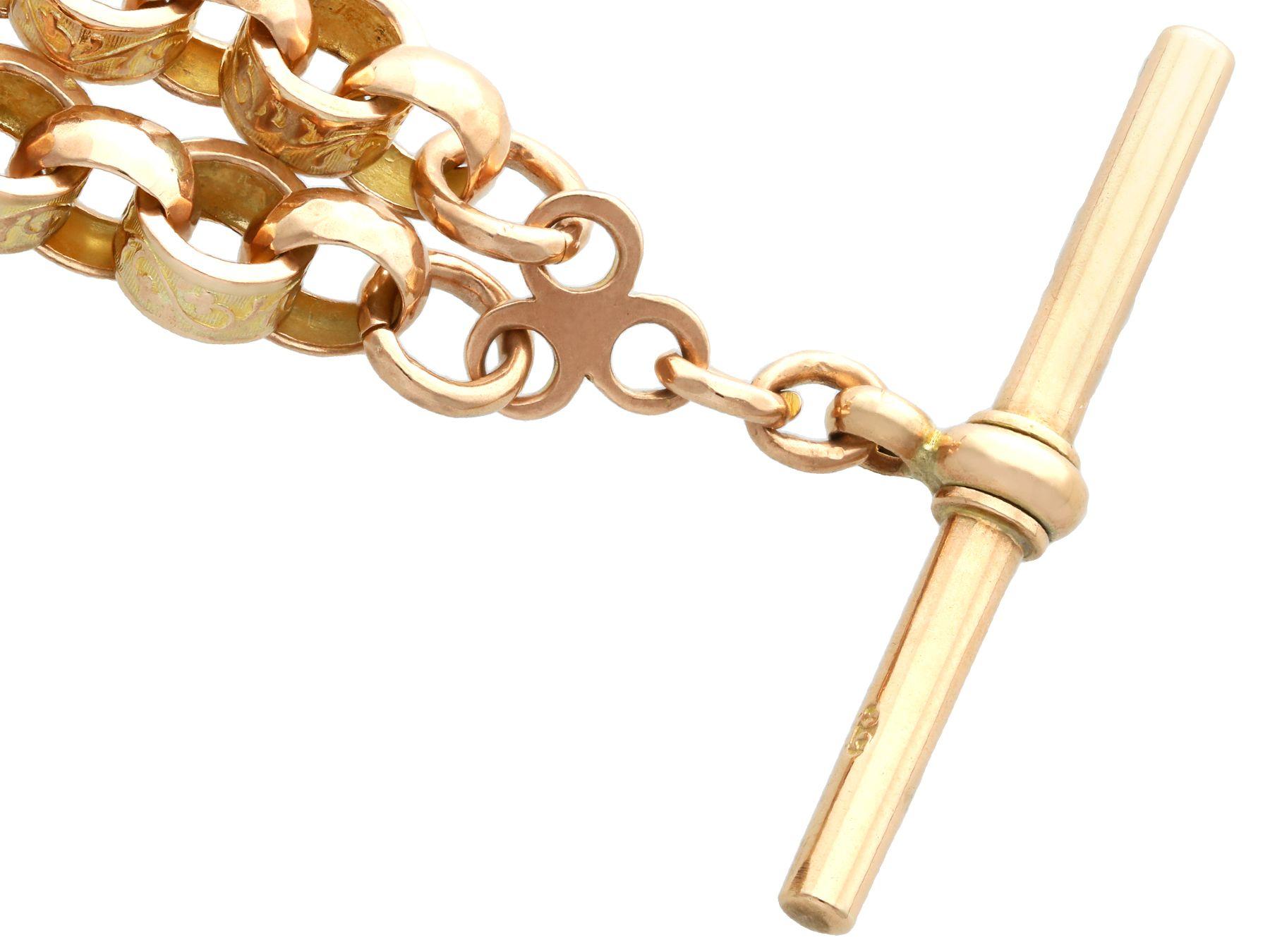Antique 9 Carat Yellow Gold Watch Chain For Sale 1