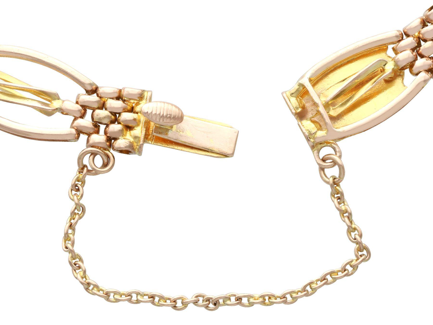 Bracelet ancien en or jaune 9 carats Excellent état - En vente à Jesmond, Newcastle Upon Tyne