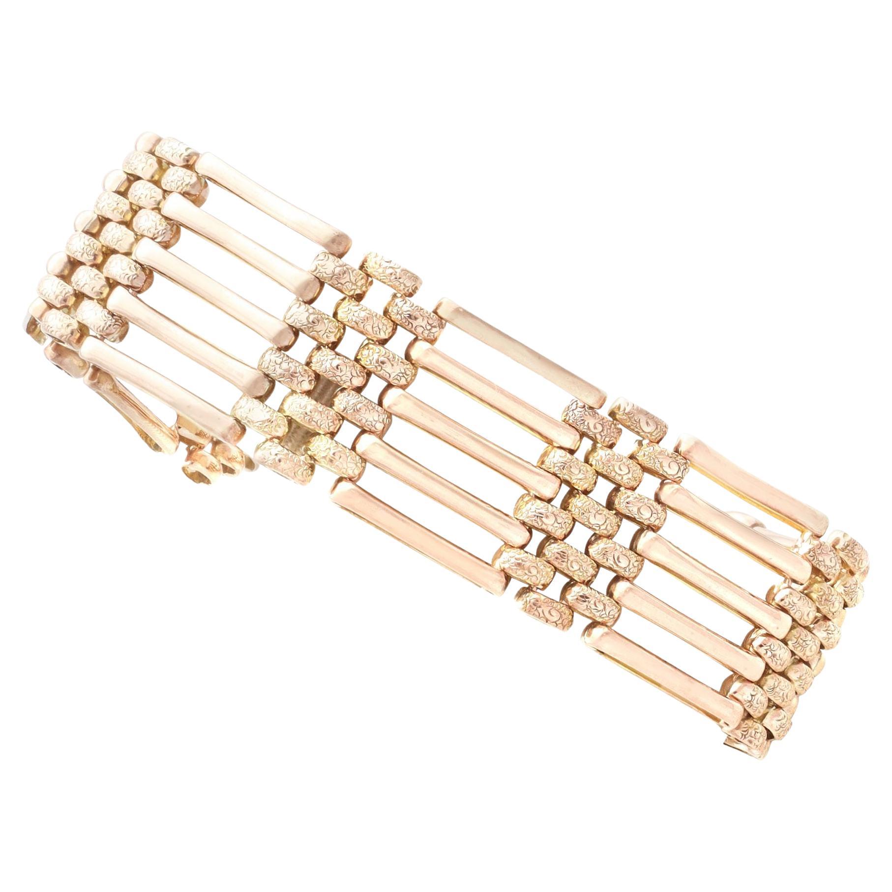 Antikes 9 Karat Roségold Tor-Gliederarmband