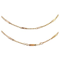 Antique 9 Karat Gold Fancy Link Chain Necklace, Edwardian