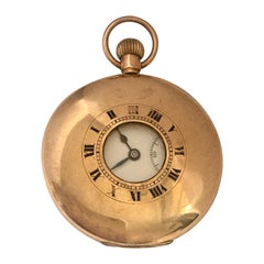 Antique 9 Karat Gold Half Hunter Swiss Pocket Watch