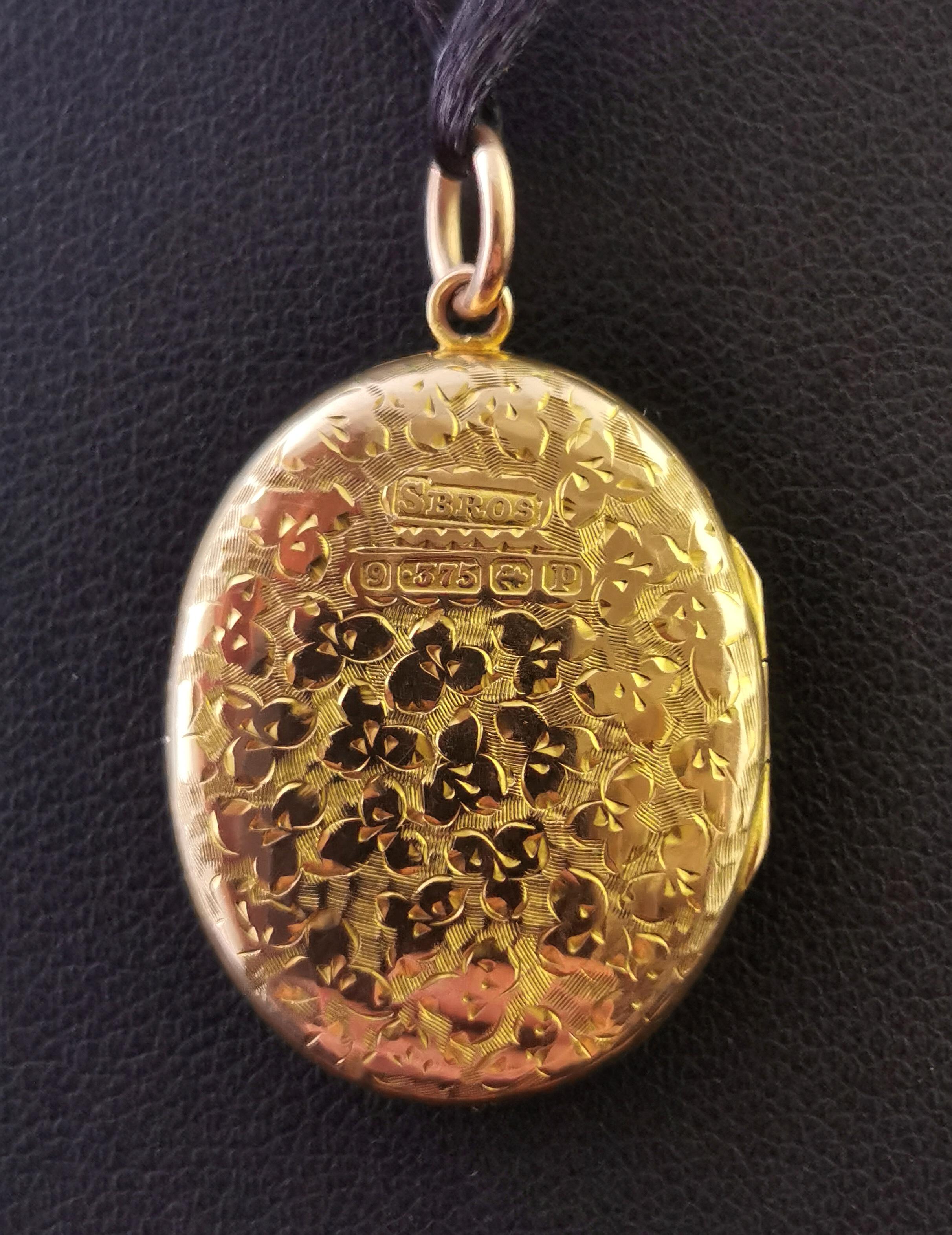 antique white gold locket