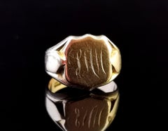 Antique 9 Karat Gold Signet Ring, Monogrammed