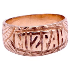 Bague Mizpah ancienne en or 9 carats, c. 1900