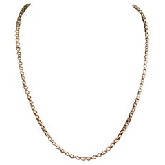 Antique 9 Karat Rose Gold Belcher Link Chain Necklace