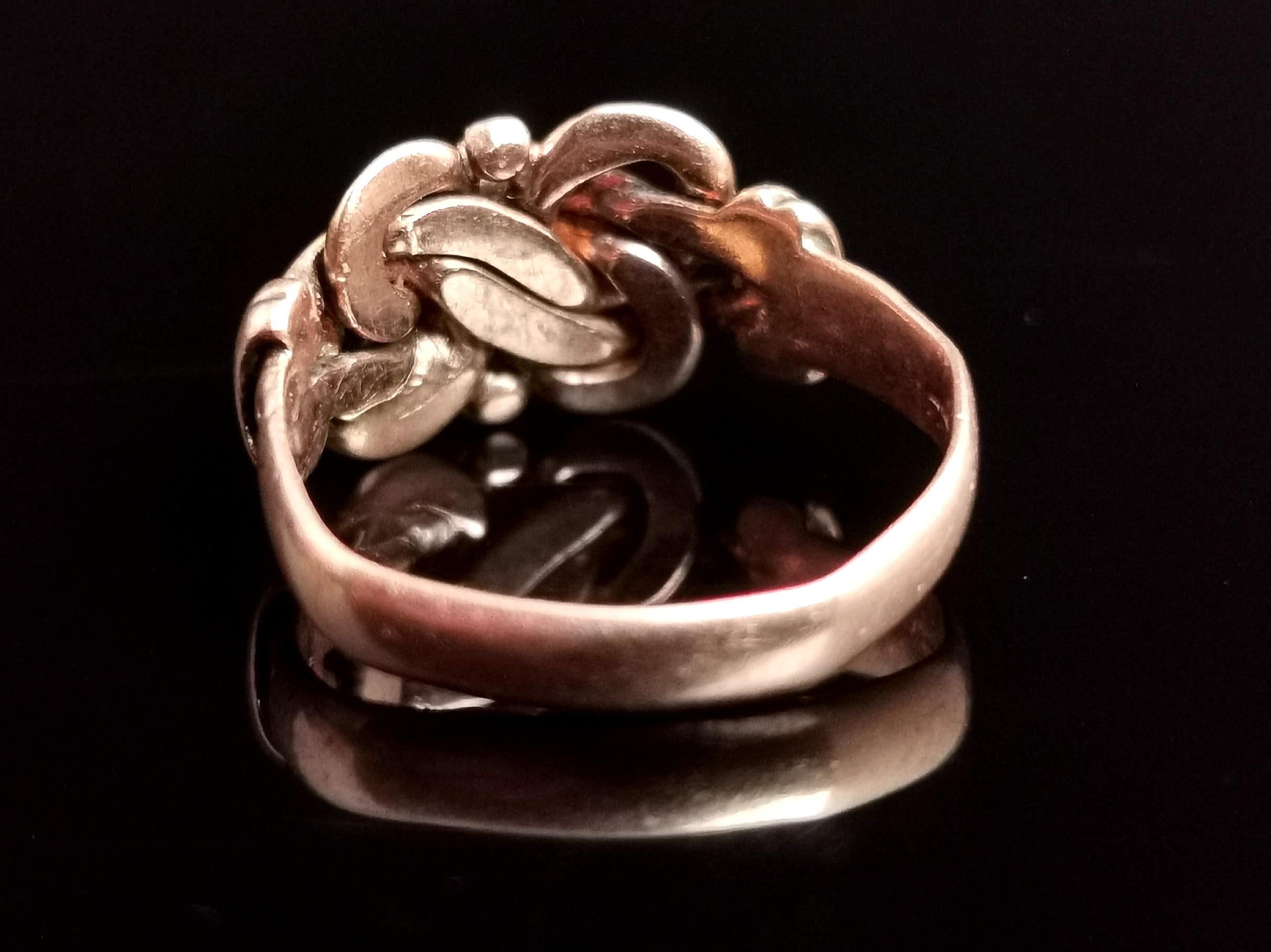 Antique 9 Karat Rose Gold Lovers Knot Ring 5