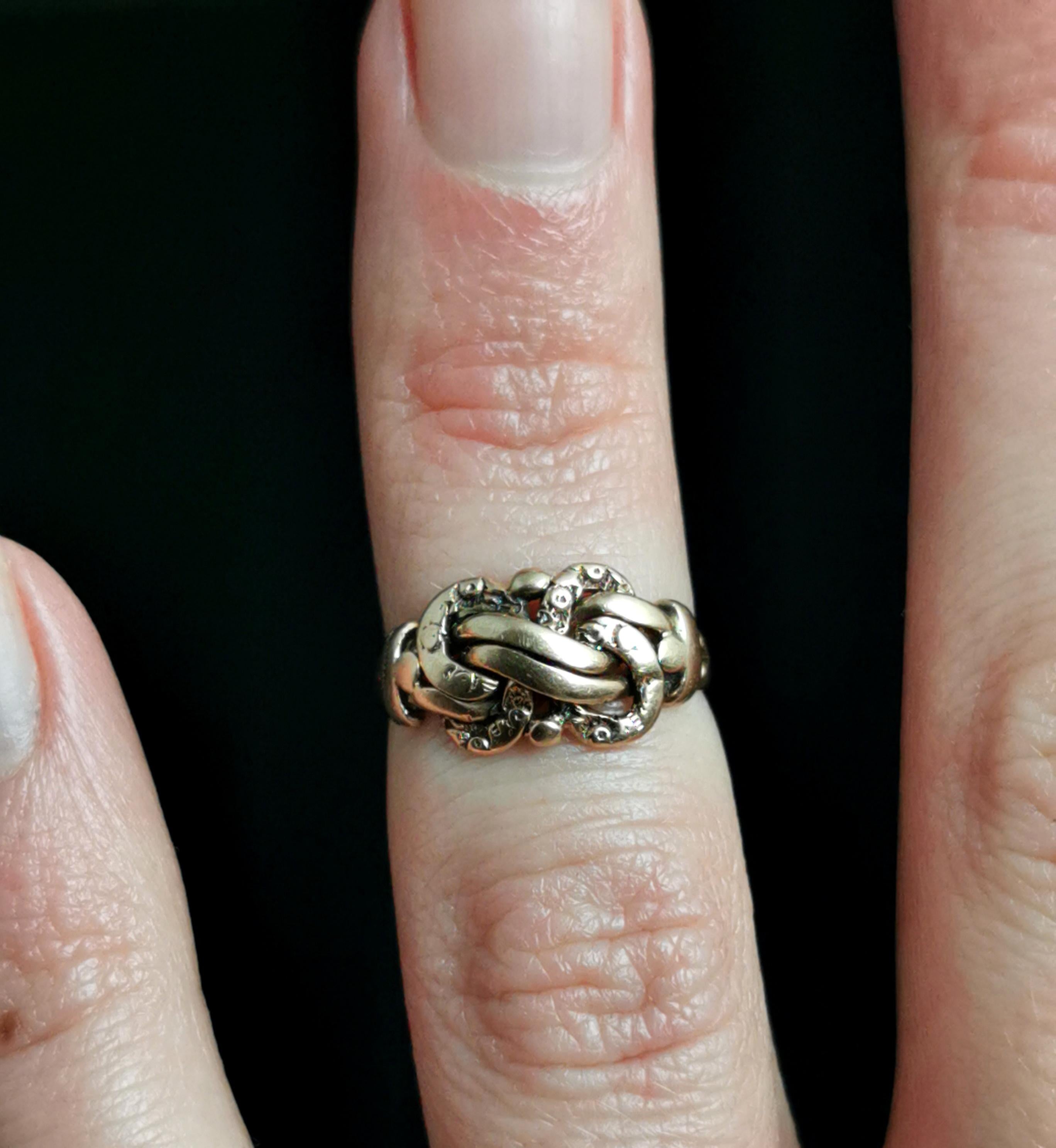Antique 9 Karat Rose Gold Lovers Knot Ring 6