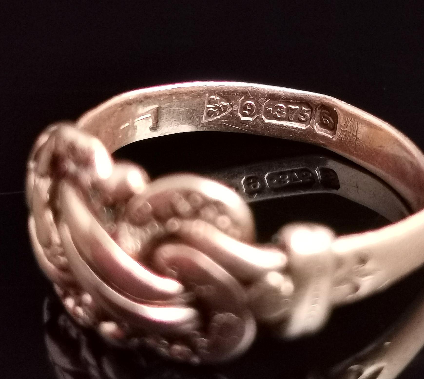 Antique 9 Karat Rose Gold Lovers Knot Ring 8