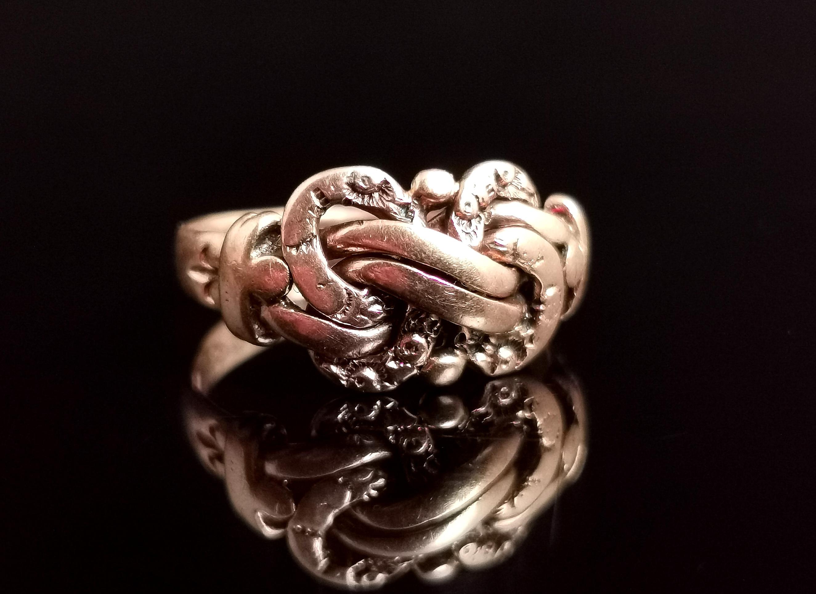 Antique 9 Karat Rose Gold Lovers Knot Ring 9