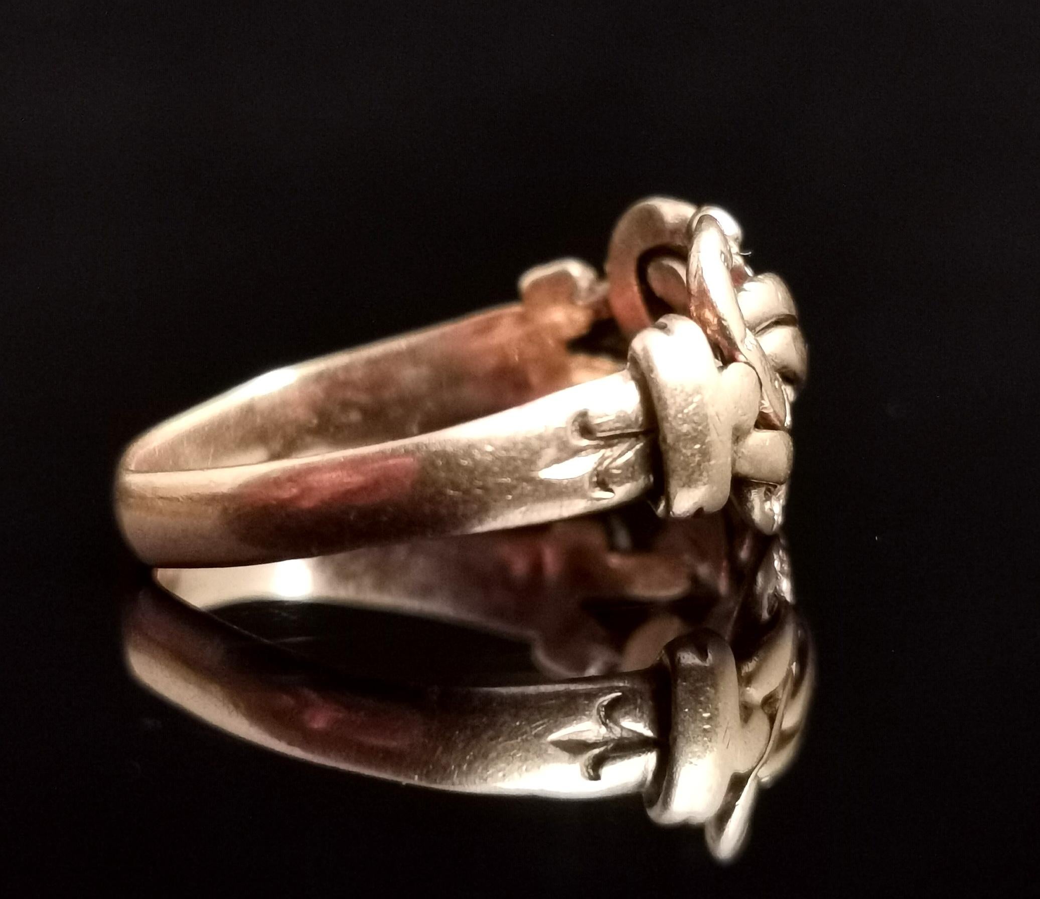 Antique 9 Karat Rose Gold Lovers Knot Ring 1
