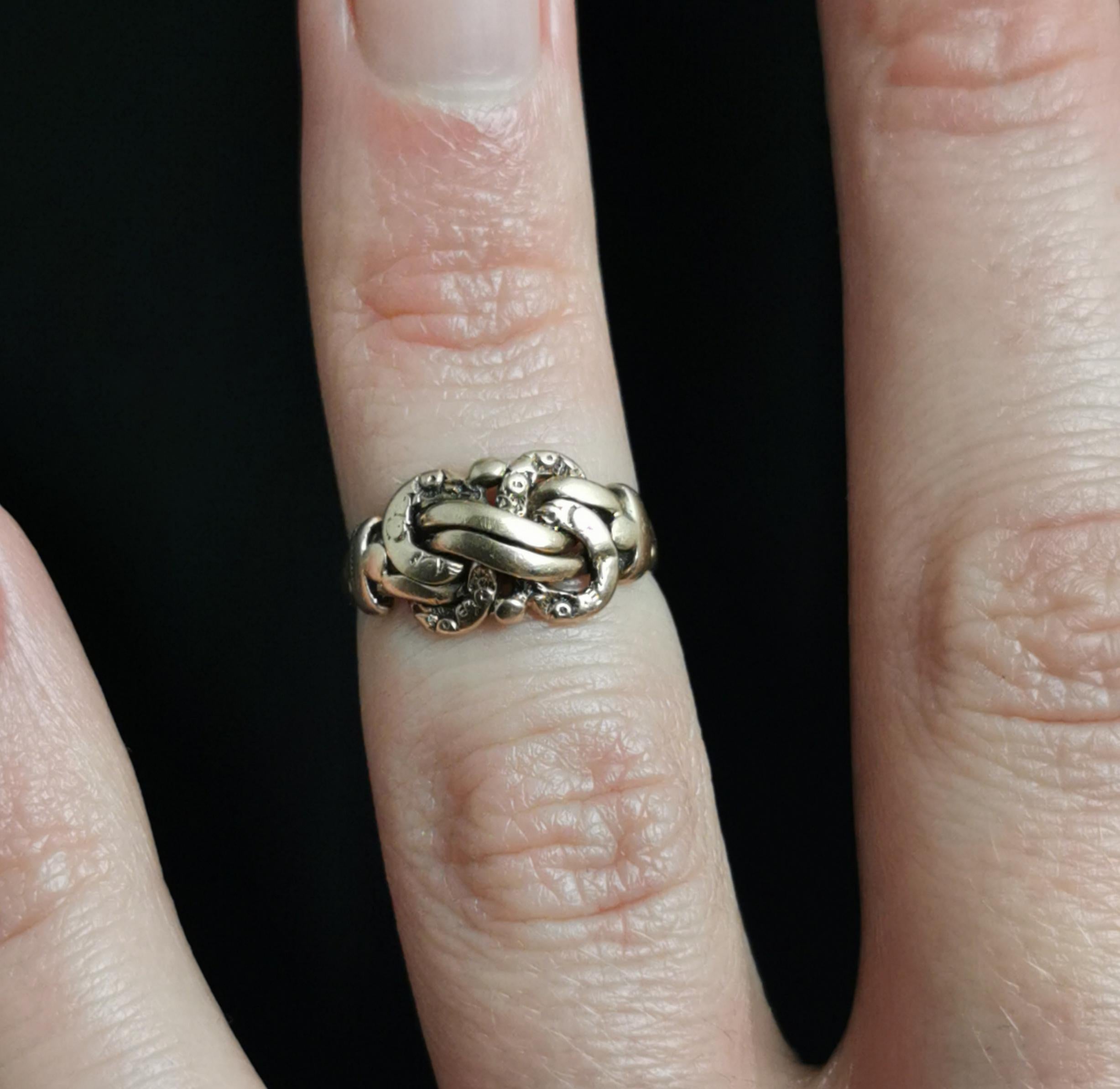 Antique 9 Karat Rose Gold Lovers Knot Ring 2