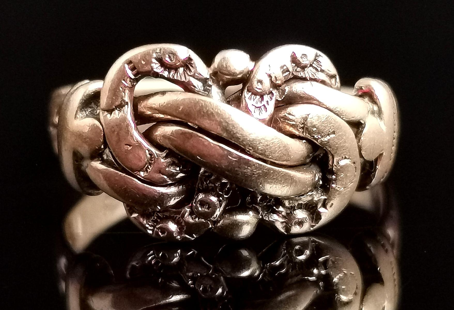 Antique 9 Karat Rose Gold Lovers Knot Ring 4