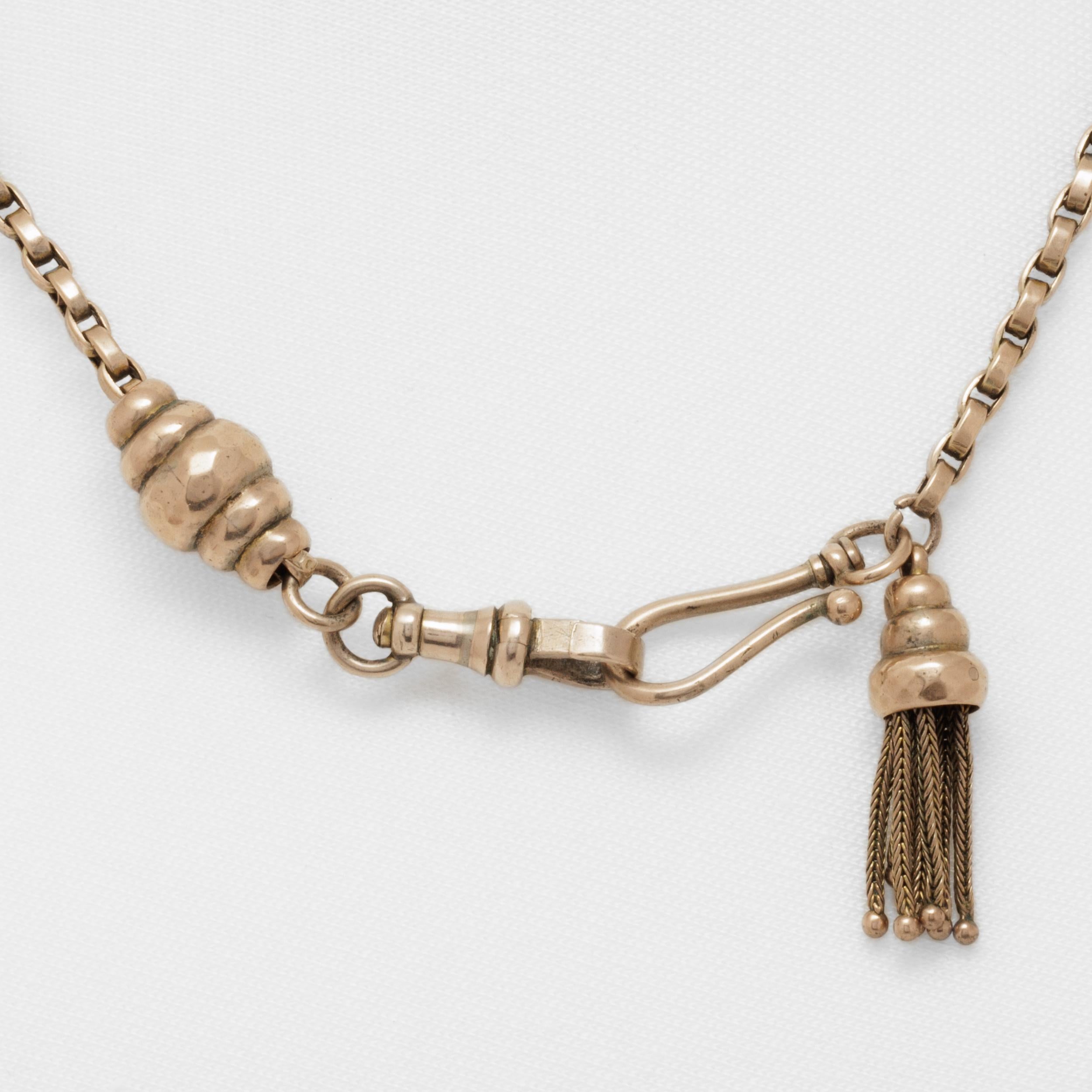 Antiquities 9 Karat Solid Watch Chain Necklace Bon état - En vente à New York, NY