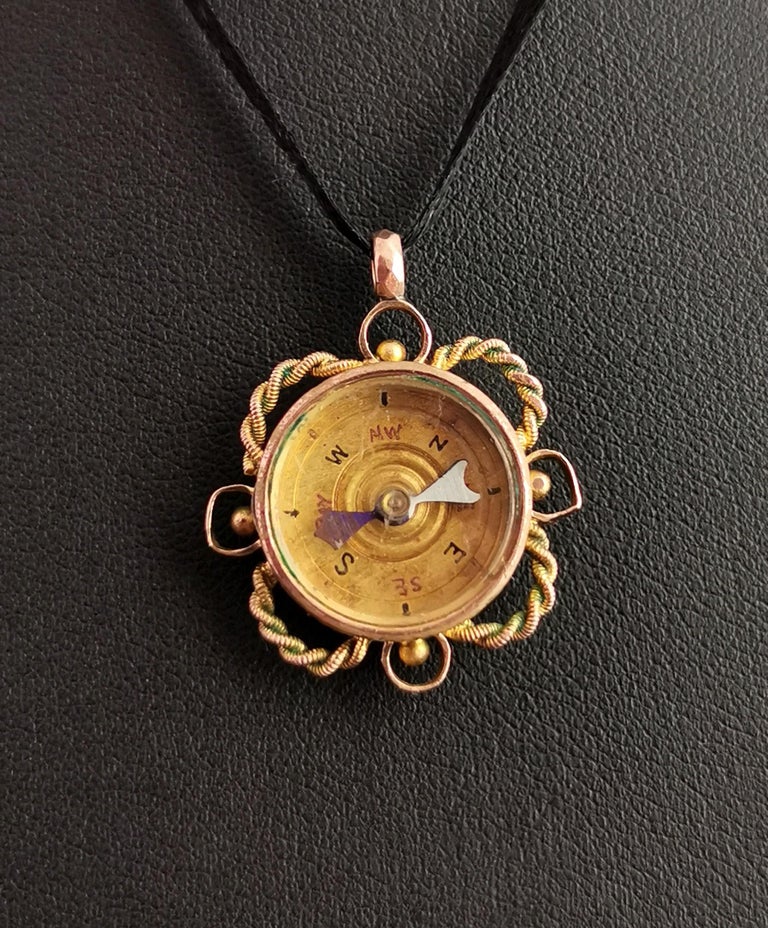 Antique 9 Karat Yellow Gold Compass Pendant, Carnelian Seal Fob at 1stDibs