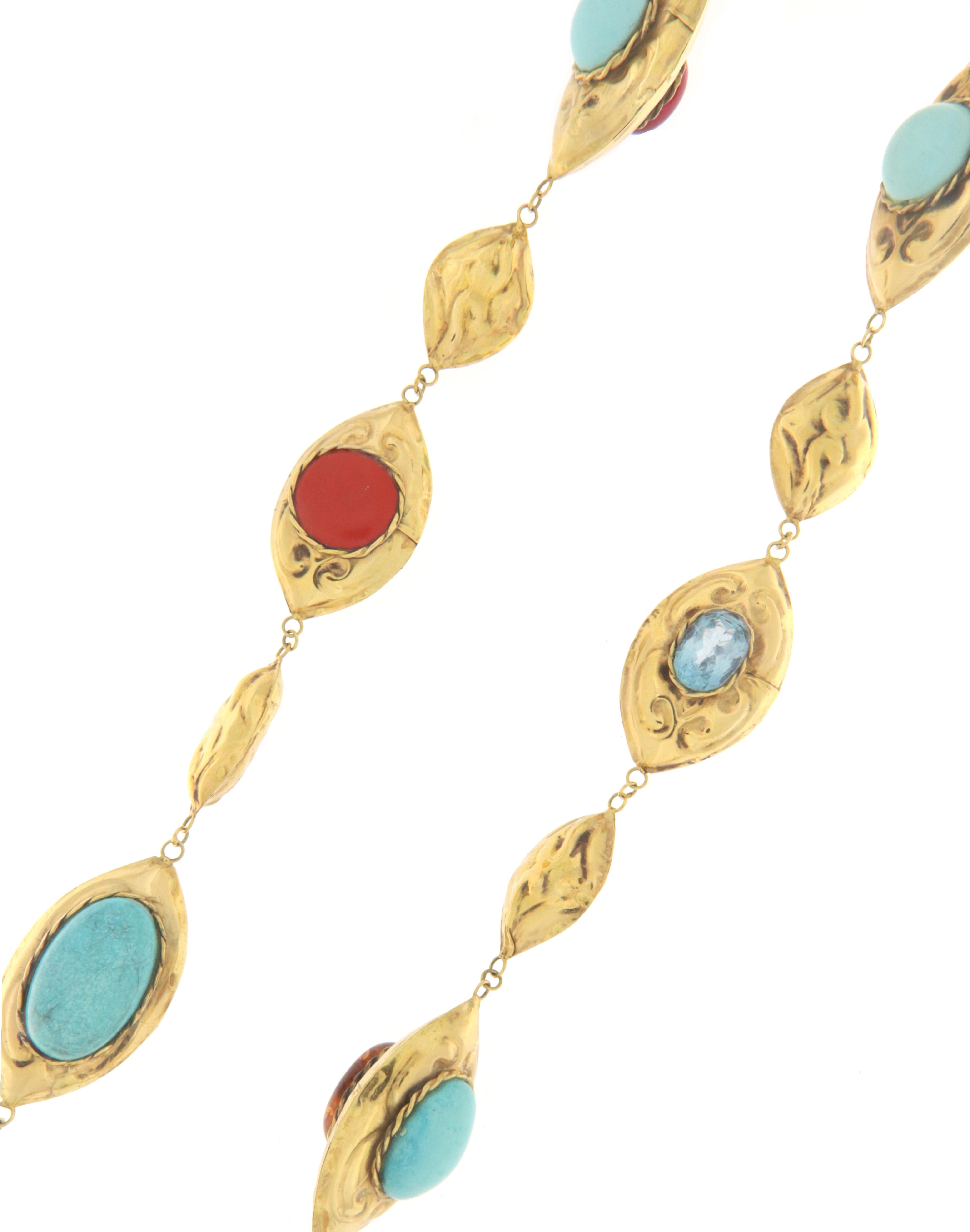 Artisan Antique 9 Karat Yellow Gold Pendant Necklace For Sale