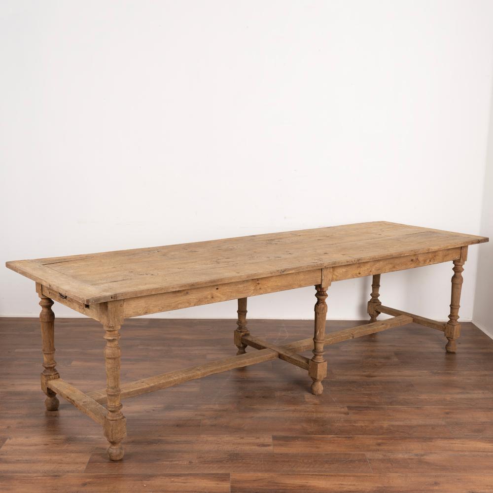 Antique 9' Long Oak Refectory Library Dining Table from France, circa 1890 4