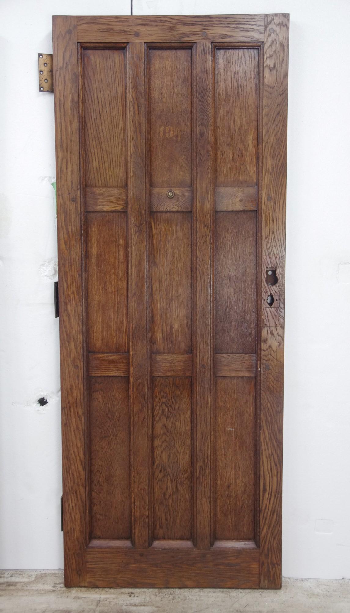 American Antique 9 Pane Arts & Crafts Chestnut Privacy Door