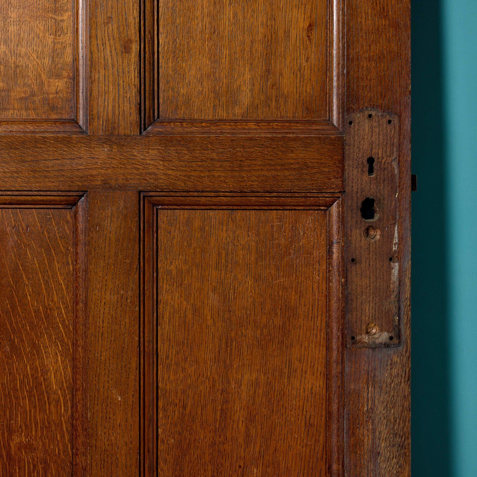 English Antique 9 Panel Oak Door For Sale