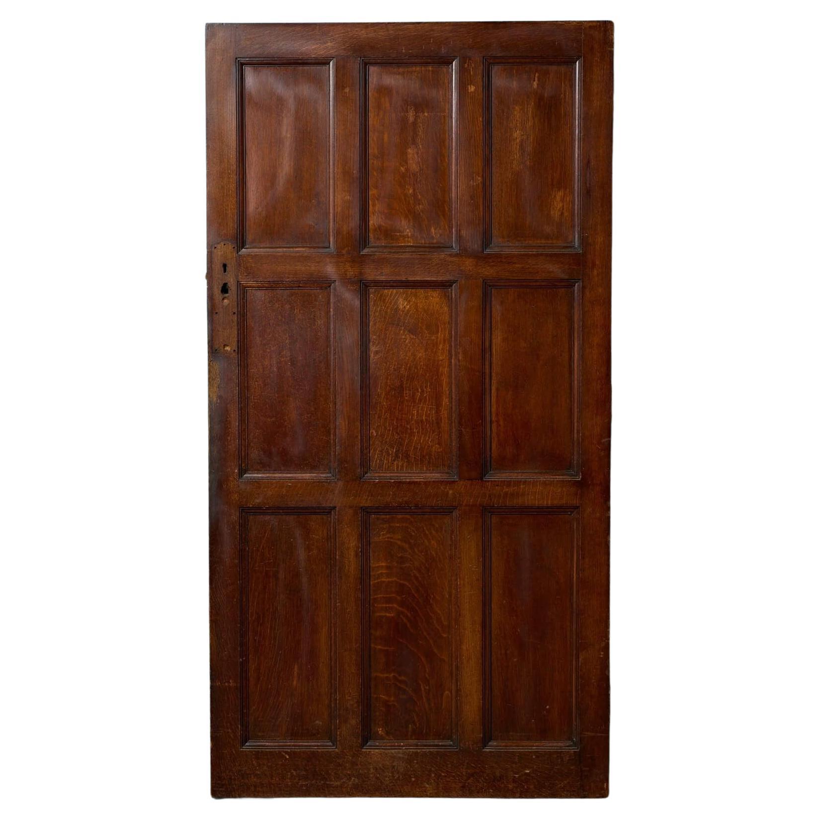 Antique 9 Panel Oak Door For Sale