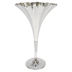 Antique 9" Tiffany & Co. Sterling Silver Floriform Trumpet Flower Vase