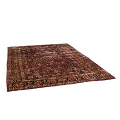 Antique 9' x 12' Sarouk Persian Oriental Wool Rug C1920