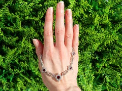 Antique 9.20 Carat Ruby 9.78 Carat Diamond 9k Yellow Gold Necklace Circa 1880