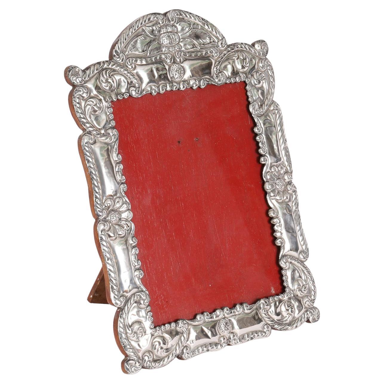 Antique 925 Silver Photo Frame Late 19th Century
