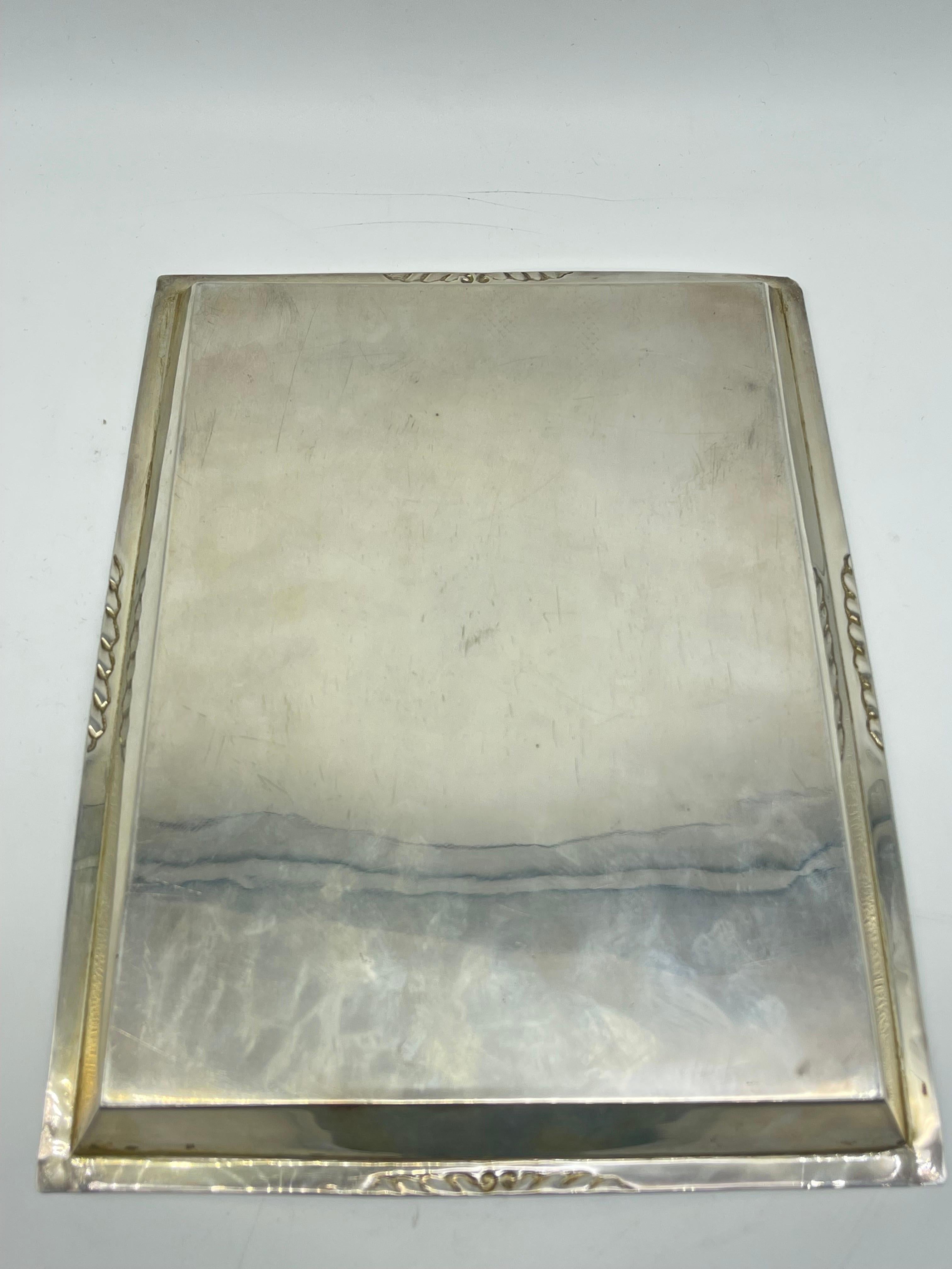 Antike 925 Silber Sterling-Tisch England London Platte im Angebot 7