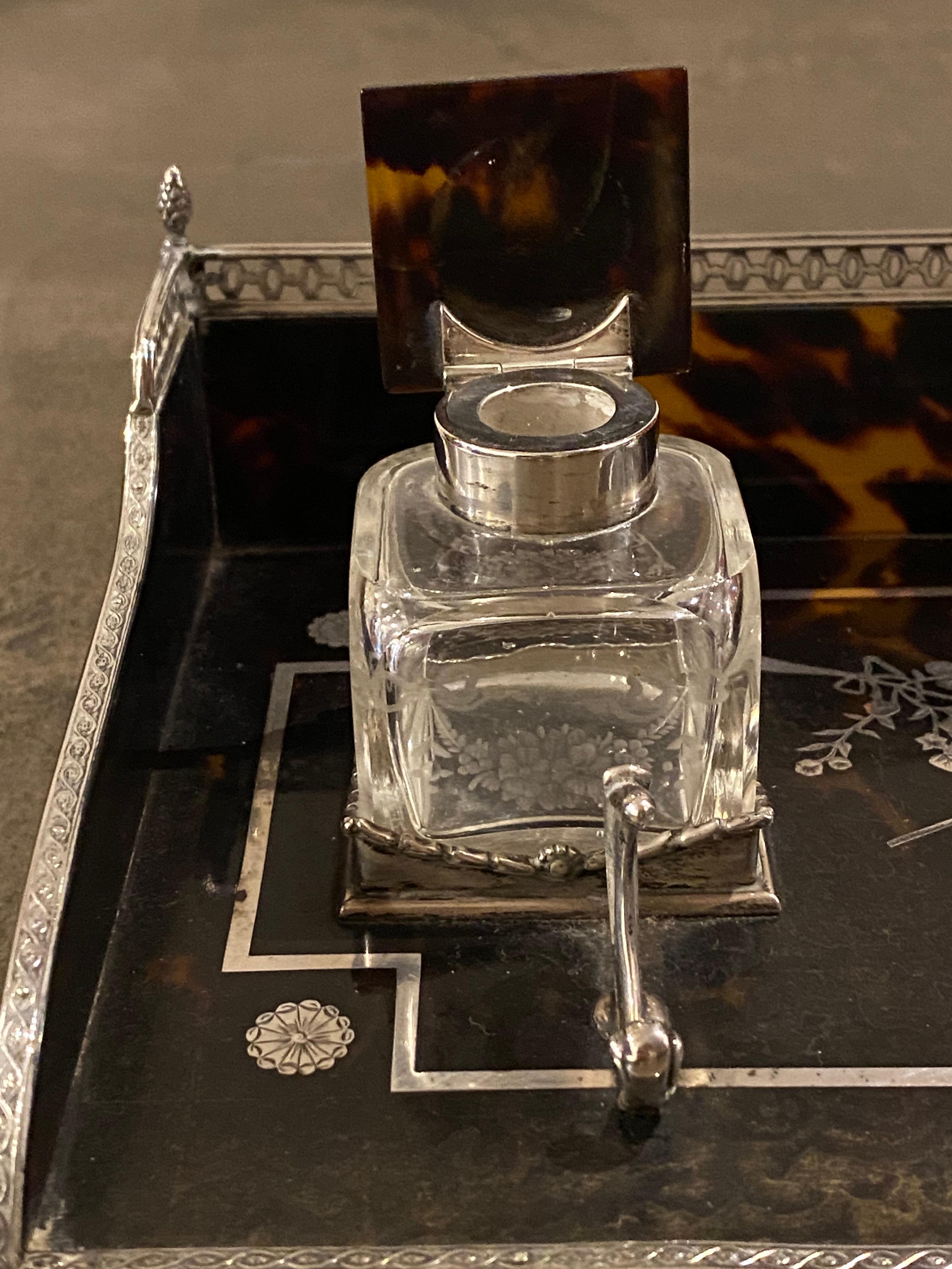 da uomo o donna Antico porta-inchiostro doppio in argento 925 di W. Comyns & Sons, c1905 Londra. in vendita