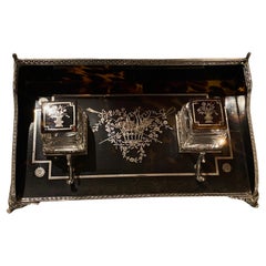 Antique 925 Sterling Silver Dual Ink Stand by W. Comyns & Sons, c1905 London.