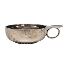 Antique 950 Sterling Silver French Wine Taster with Engraving #25010