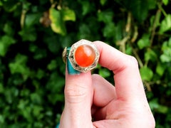 Antique 9.78 Carat Carnelian and 14k Yellow Gold Cufflinks