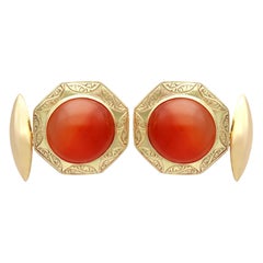 Gemelli antichi in corniola e oro giallo da 9,78 carati, circa 1890